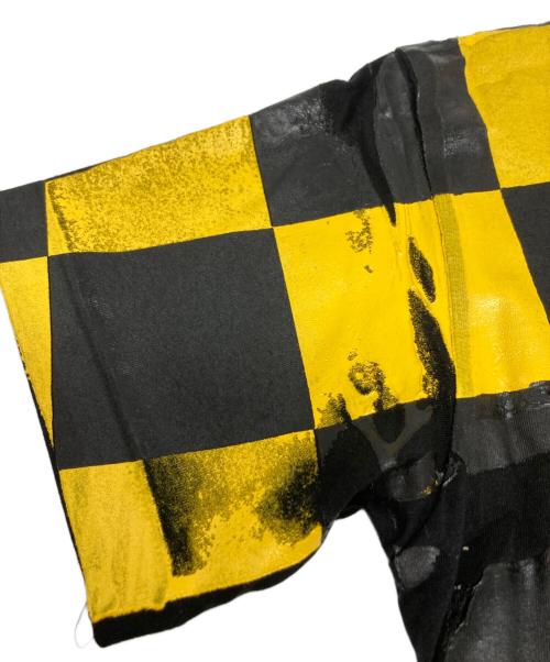 Onitsuka Tiger（オニツカタイガー）Onitsuka Tiger (オニツカタイガー) COMME des GARCONS (コムデギャルソン) チェックコラボTシャツ / OP-T003 イエロー×ブラック サイズ:Lの古着・服飾アイテム