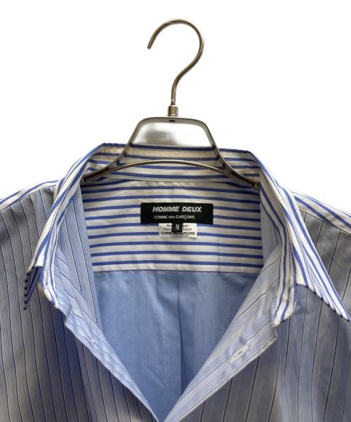 COMME des GARCONS HOMME DEUX（コムデギャルソン オム ドゥ）COMME des GARCONS HOMME DEUX (コムデギャルソン オム ドゥ) ストライプシャツ/DQ-B025 ブルー サイズ:Mの古着・服飾アイテム