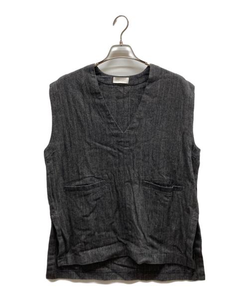 KAGURE（カグレ）kagure (カグレ) Vネックロングベスト ブラック サイズ:Freeの古着・服飾アイテム