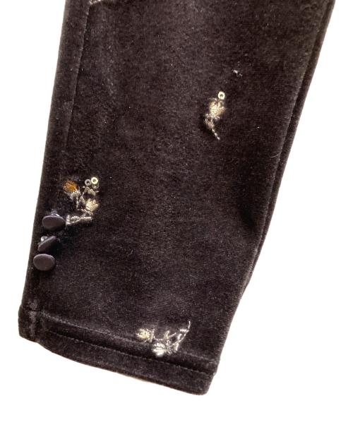 Lily Brown（リリーブラウン）Lily Brown (リリーブラウン) フラワーエンブロイダリースクエアネックベロアワンピース/LWCO244140 ブラウン サイズ:ONEの古着・服飾アイテム