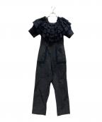 SEVEN TEN by MIHO KAWAHITOセブン テン バイ ミホ カワヒト）の古着「コットンレースオールインワン/8S506」｜ブラック