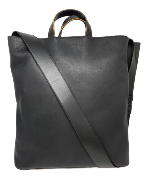 PAUL SMITH（ポールスミス）PAUL SMITH (ポールスミス) ストライプカラードエッジ トートバッグ ロゴ / N021T ブラックの古着・服飾アイテム