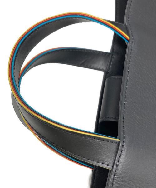 PAUL SMITH（ポールスミス）PAUL SMITH (ポールスミス) ストライプカラードエッジ トートバッグ ロゴ / N021T ブラックの古着・服飾アイテム