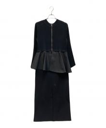 Adam et Rope（アダム エ ロペ）の古着「プラムコンビニットワンピース/GAE-25070」｜ブラック