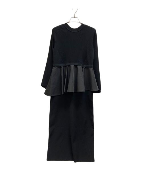 Adam et Rope（アダム エ ロペ）Adam et Rope (アダム エ ロペ) プラムコンビニットワンピース/GAE-25070 ブラック サイズ:FREEの古着・服飾アイテム