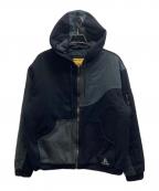 Dimeダイム）の古着「Panel Denim Hooded Bomber」｜ブラック