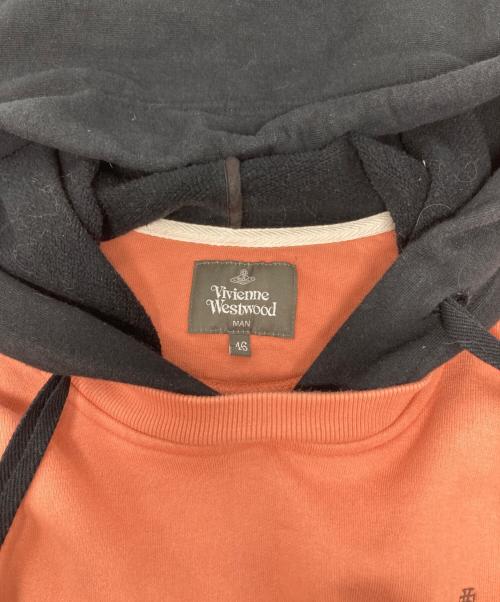 Vivienne Westwood（ヴィヴィアンウエストウッド）Vivienne Westwood (ヴィヴィアンウエストウッド) カラーブロッキングフーディー オレンジ サイズ:46の古着・服飾アイテム