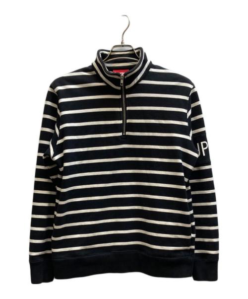 SUPREME（シュプリーム）SUPREME (シュプリーム) Stripped Half Zip Sweat ブラック サイズ:Sの古着・服飾アイテム
