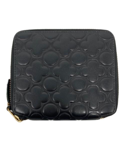 COMME des GARCONS（コムデギャルソン）COMME des GARCONS (コムデギャルソン) 花形押し2つ折りラウンドファスナー財布 ブラック サイズ:-の古着・服飾アイテム