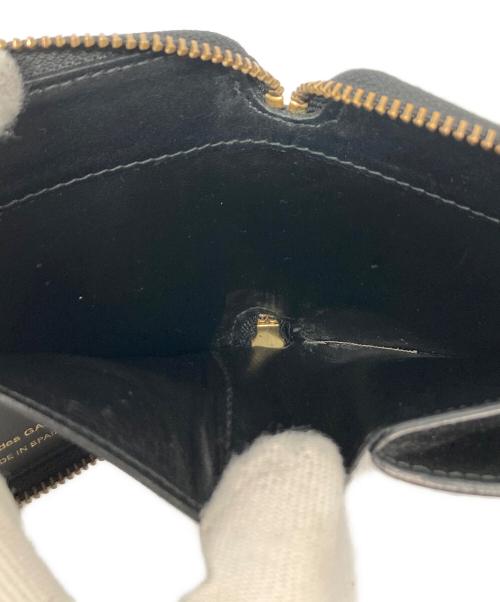 COMME des GARCONS（コムデギャルソン）COMME des GARCONS (コムデギャルソン) 花形押し2つ折りラウンドファスナー財布 ブラック サイズ:-の古着・服飾アイテム