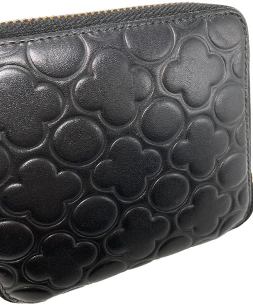 COMME des GARCONS（コムデギャルソン）COMME des GARCONS (コムデギャルソン) 花形押し2つ折りラウンドファスナー財布 ブラック サイズ:-の古着・服飾アイテム