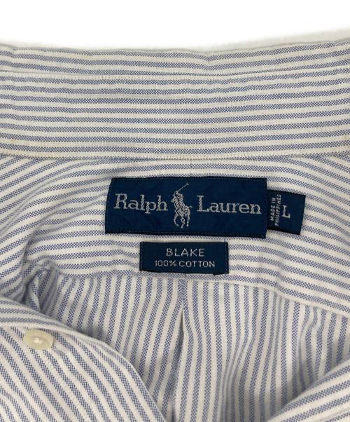 POLO RALPH LAUREN（ポロ・ラルフローレン）POLO RALPH LAUREN (ポロ・ラルフローレン) ストライプボタンダウンシャツ ブルー サイズ:Lの古着・服飾アイテム
