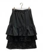 ADOREアドーア）の古着「ミックスフラワーレーススカート/531-5120003」｜ブラック