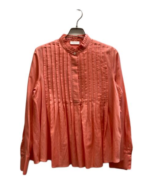 BALLSEY（ボールジィ）BALLSEY (ボールジィ) コットンシルクサテン タックフレアブラウス/110151010008 オレンジ サイズ:Sの古着・服飾アイテム