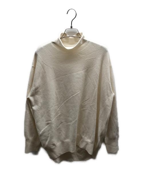 R（アール）R (アール) ウールカシミヤ ロールネックニット ベージュ サイズ:38の古着・服飾アイテム