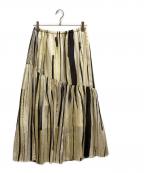 house of lotusハウスオブロータス）の古着「シルクストライプスカート/302510-11-010-04-020」｜グリーン