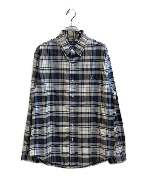 RALPH LAUREN（ラルフローレン）RALPH LAUREN (ラルフローレン) ボタンダウンチェックシャツ グレー×ブルー サイズ:L 未使用品の古着・服飾アイテム
