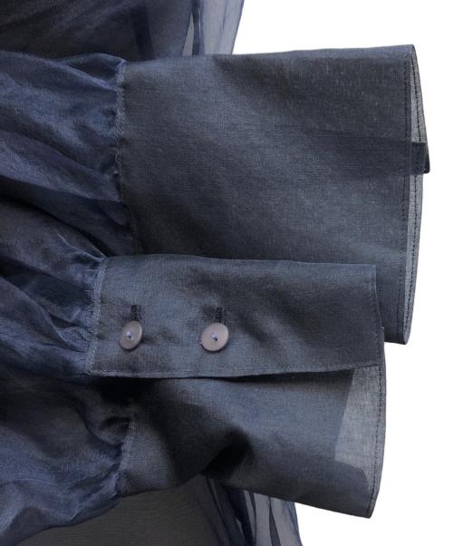 Loulou Willoughby（ルルウィルビー）Loulou Willoughby (ルルウィルビー) シルキーリボンブラウス ネイビー サイズ:2 未使用品の古着・服飾アイテム