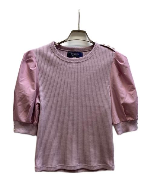 M'S GRACY（エムズグレイシー）M'S GRACY (エムズグレイシー) ニット切替ブラウス ピンク サイズ:38の古着・服飾アイテム