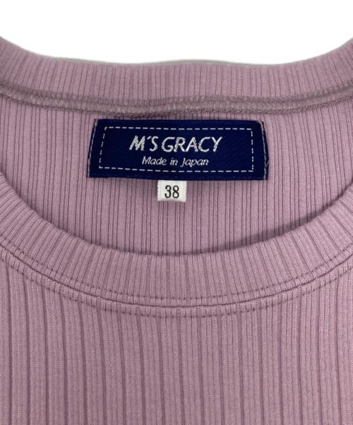 M'S GRACY（エムズグレイシー）M'S GRACY (エムズグレイシー) ニット切替ブラウス ピンク サイズ:38の古着・服飾アイテム