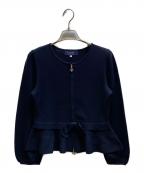 M'S GRACYエムズグレイシー）の古着「ペプラムカメリアジップニットジャケット」｜ネイビー
