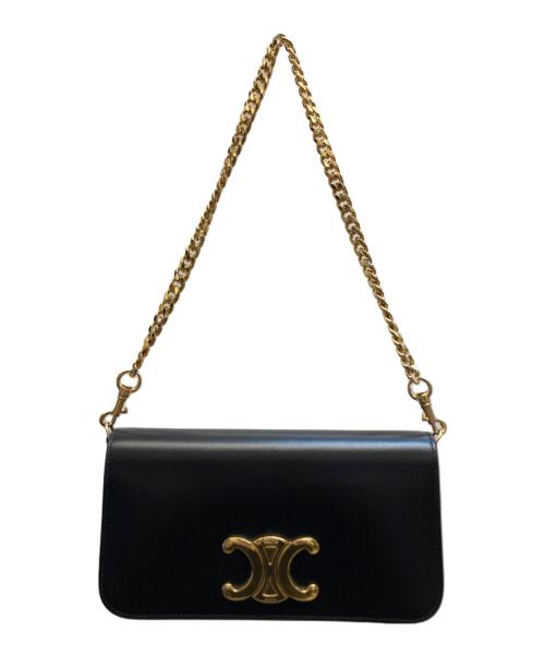 CELINE（セリーヌ）CELINE (セリーヌ) トリオンフフラップマルチポシェット ブラックの古着・服飾アイテム