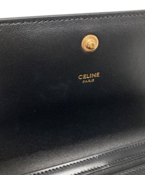 CELINE（セリーヌ）CELINE (セリーヌ) トリオンフフラップマルチポシェット ブラックの古着・服飾アイテム