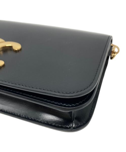 CELINE（セリーヌ）CELINE (セリーヌ) トリオンフフラップマルチポシェット ブラックの古着・服飾アイテム