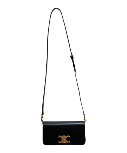 CELINE（セリーヌ）CELINE (セリーヌ) トリオンフフラップマルチポシェット ブラックの古着・服飾アイテム