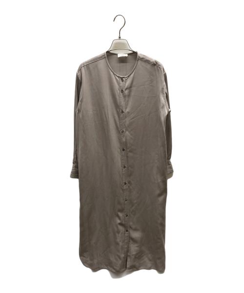 IENA（イエナ）IENA (イエナ) キュプラサテンノーカラーシャツワンピース ベージュ サイズ:ONE SIZEの古着・服飾アイテム
