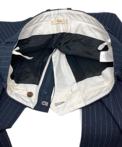CELINE（セリーヌ）CELINE (セリーヌ) ウールギャバジンストライプパンツ ネイビー サイズ:34の古着・服飾アイテム