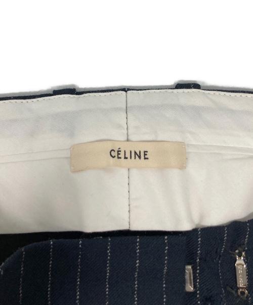 CELINE（セリーヌ）CELINE (セリーヌ) ウールギャバジンストライプパンツ ネイビー サイズ:34の古着・服飾アイテム