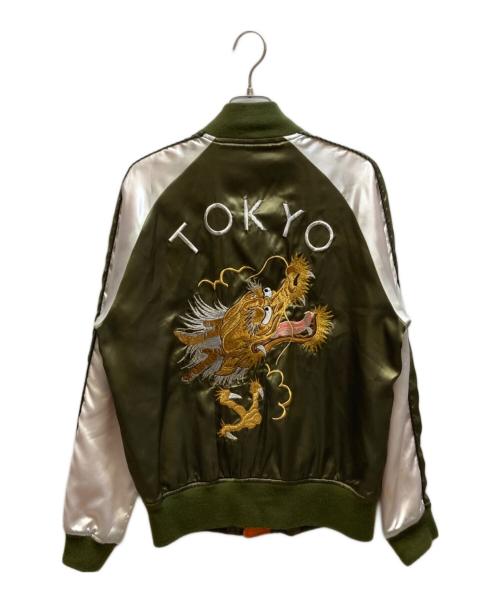 HBNS（ハバノス）HBNS (ハバノス) 龍刺繍スカジャン グリーン サイズ:Mの古着・服飾アイテム