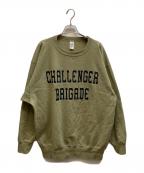 CHALLENGERチャレンジャー）の古着「カレッジロゴスウェット」｜カーキ