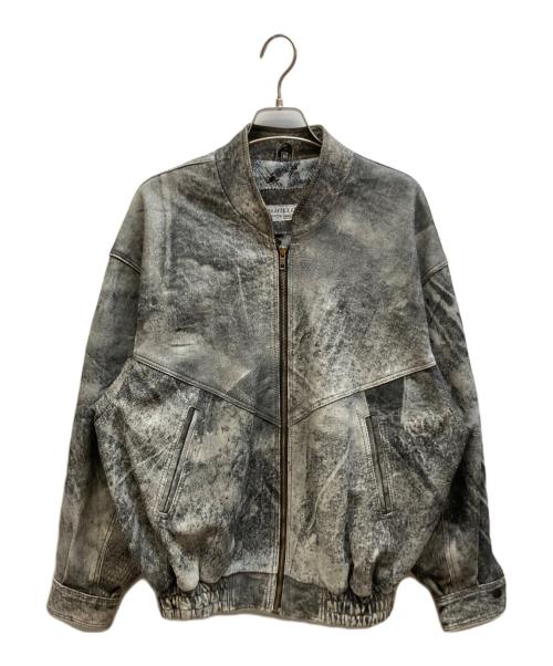 echtes leder（エヒテス レーダァ）echtes leder (エヒテス レーダァ) レザーブルゾン グレー サイズ:Mの古着・服飾アイテム