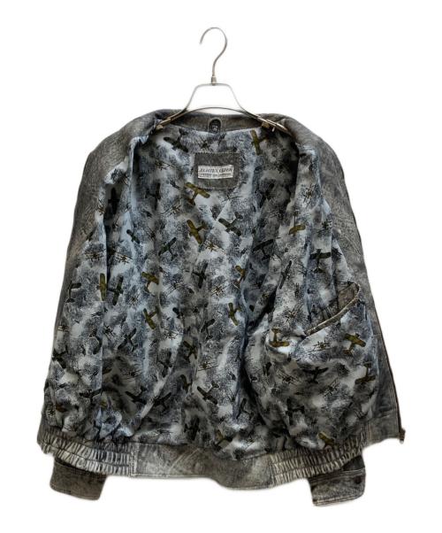 echtes leder（エヒテス レーダァ）echtes leder (エヒテス レーダァ) レザーブルゾン グレー サイズ:Mの古着・服飾アイテム
