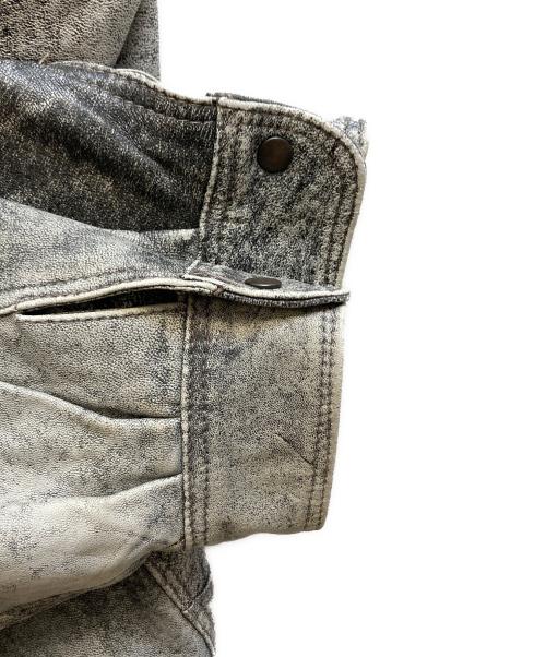 echtes leder（エヒテス レーダァ）echtes leder (エヒテス レーダァ) レザーブルゾン グレー サイズ:Mの古着・服飾アイテム