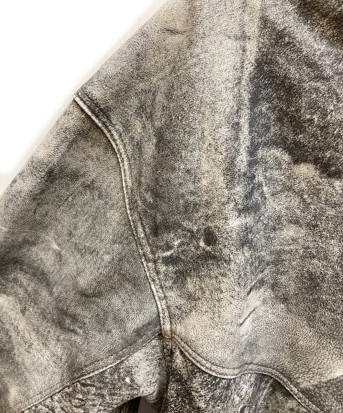 echtes leder（エヒテス レーダァ）echtes leder (エヒテス レーダァ) レザーブルゾン グレー サイズ:Mの古着・服飾アイテム