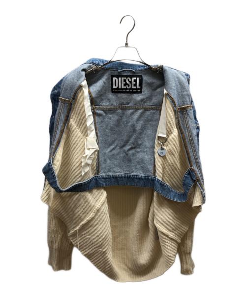 DIESEL（ディーゼル）DIESEL (ディーゼル) ニットドッキングデニムジャケット アイボリー サイズ:-の古着・服飾アイテム