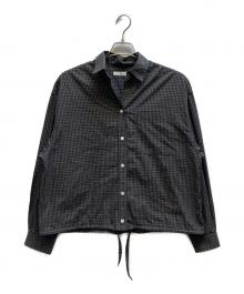 JOURNAL STANDARD relume（ジャーナルスタンダード レリューム）の古着「オーガニックコットンチェックドロストシャツ」｜ブラック