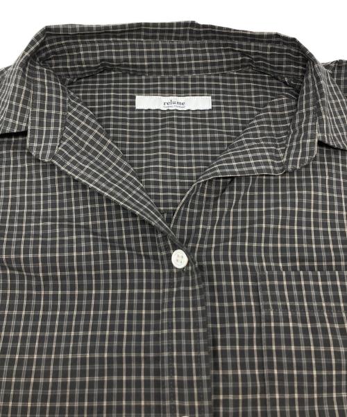 JOURNAL STANDARD relume（ジャーナルスタンダード レリューム）JOURNAL STANDARD relume (ジャーナルスタンダード レリューム) オーガニックコットンチェックドロストシャツ ブラック サイズ:FREEの古着・服飾アイテム