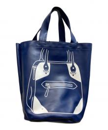COMME des GARCONS（コムデギャルソン）の古着「エコレザーPVCバッグプリントトートバッグ/GD-K 201」｜ブルー