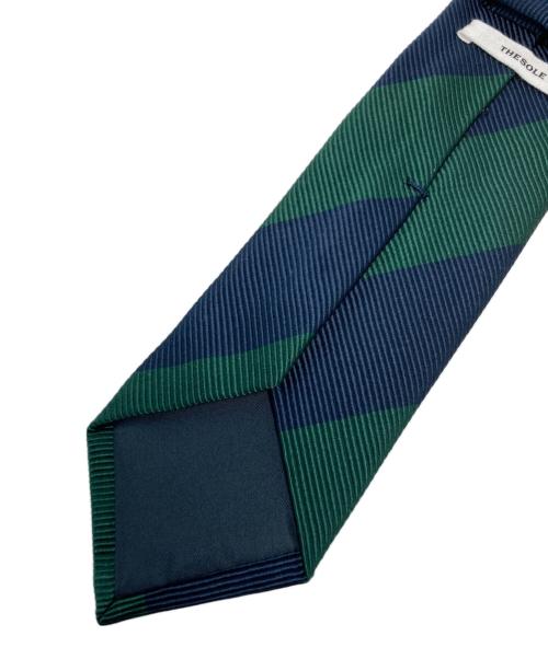 THE SOLE（ザ ソール）THE SOLE (ザ ソール) モガドールワイドストライプネクタイ ネイビー×グリーン サイズ:-の古着・服飾アイテム
