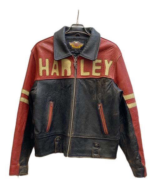 HARLEY-DAVIDSON（ハーレーダビッドソン）HARLEY-DAVIDSON (ハーレーダビッドソン) レザージャケット ブラック サイズ:Lの古着・服飾アイテム