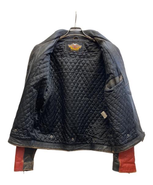 HARLEY-DAVIDSON（ハーレーダビッドソン）HARLEY-DAVIDSON (ハーレーダビッドソン) レザージャケット ブラック サイズ:Lの古着・服飾アイテム