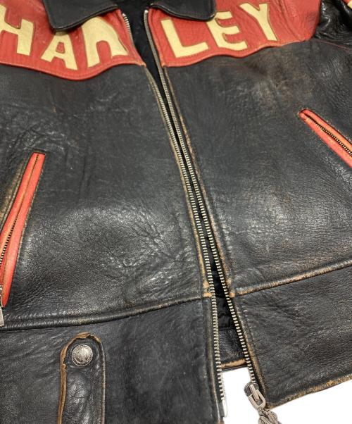 HARLEY-DAVIDSON（ハーレーダビッドソン）HARLEY-DAVIDSON (ハーレーダビッドソン) レザージャケット ブラック サイズ:Lの古着・服飾アイテム
