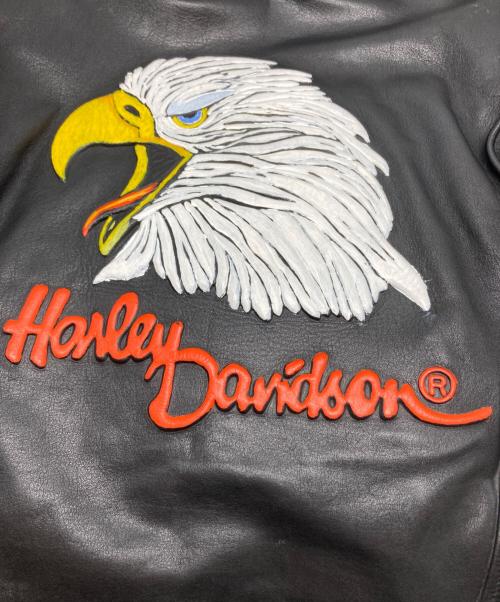 HARLEY-DAVIDSON（ハーレーダビッドソン）HARLEY-DAVIDSON (ハーレーダビッドソン) ダブルライダースジャケット ブラック サイズ:40の古着・服飾アイテム