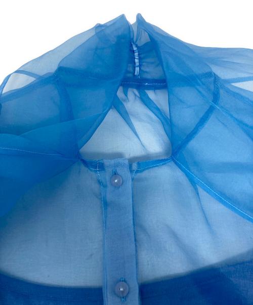 Loulou Willoughby（ルルウィルビー）Loulou Willoughby (ルルウィルビー) 長袖シルキーリボンブラウス / 212410-13-230-02-020 ブルー サイズ:2の古着・服飾アイテム