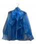 Loulou Willoughby（ルルウィルビー）の古着「長袖シルキーリボンブラウス / 212410-13-230-02-020」｜ブルー