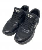 PRADAプラダ）の古着「PRAX 01 Re-Nylon xブラッシュドレザー スニーカー」｜ブラック